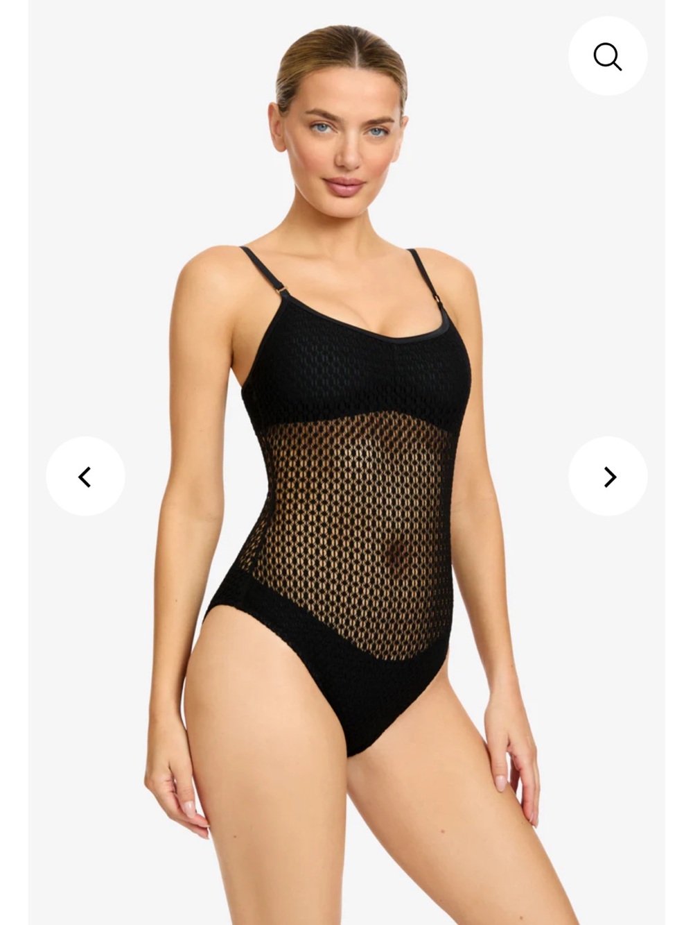 Robin Piccone Black Mesh One-Piece Swimsuit 6